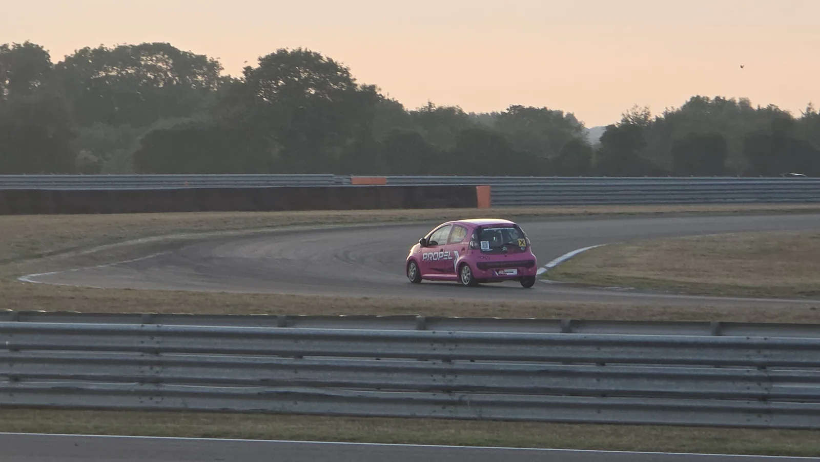Car 304 on track during the Snetterton shakedown